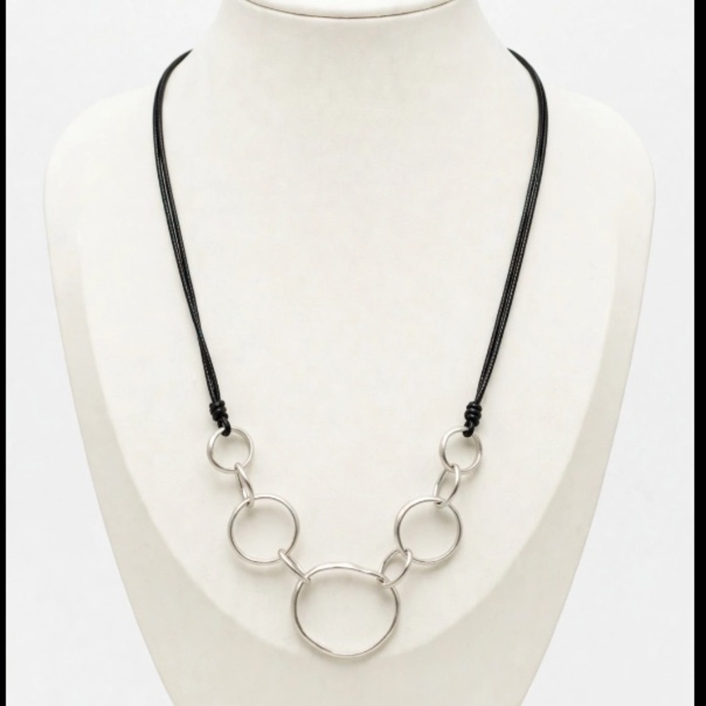 SWEET LOLA Double Strand Faux Black Leather Necklace